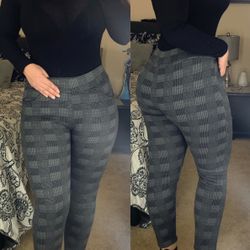 Grey Plaid Pants
