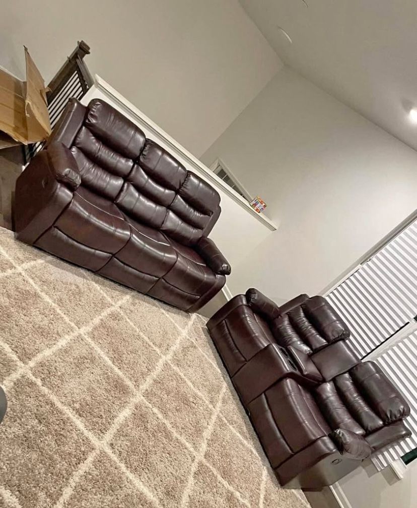 Brand New 2pc Set! Sofa & Love Seat Manual Recliners