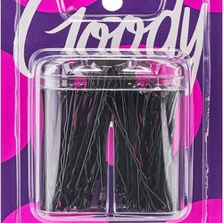 Goody Bobby Pin Box With Magnetic Top - 75 Count, Black