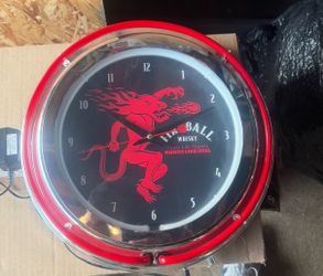 Fireball Whisky Neon Wall Clock