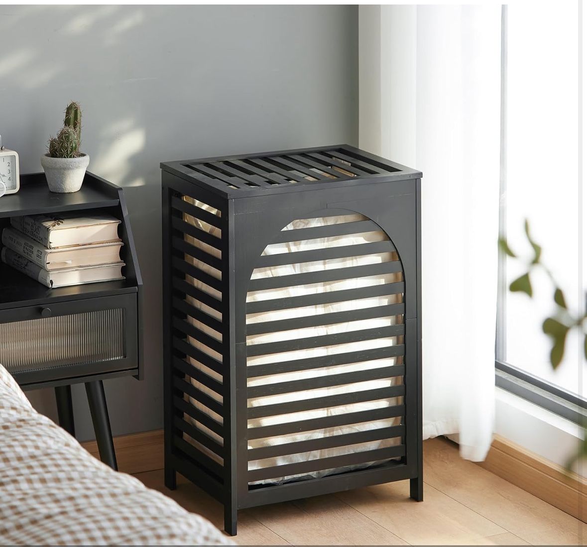 Black Hamper With Lid Beautiful