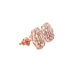 14k Rose Gold Diamond Vintage Earrings 0.69 ctw