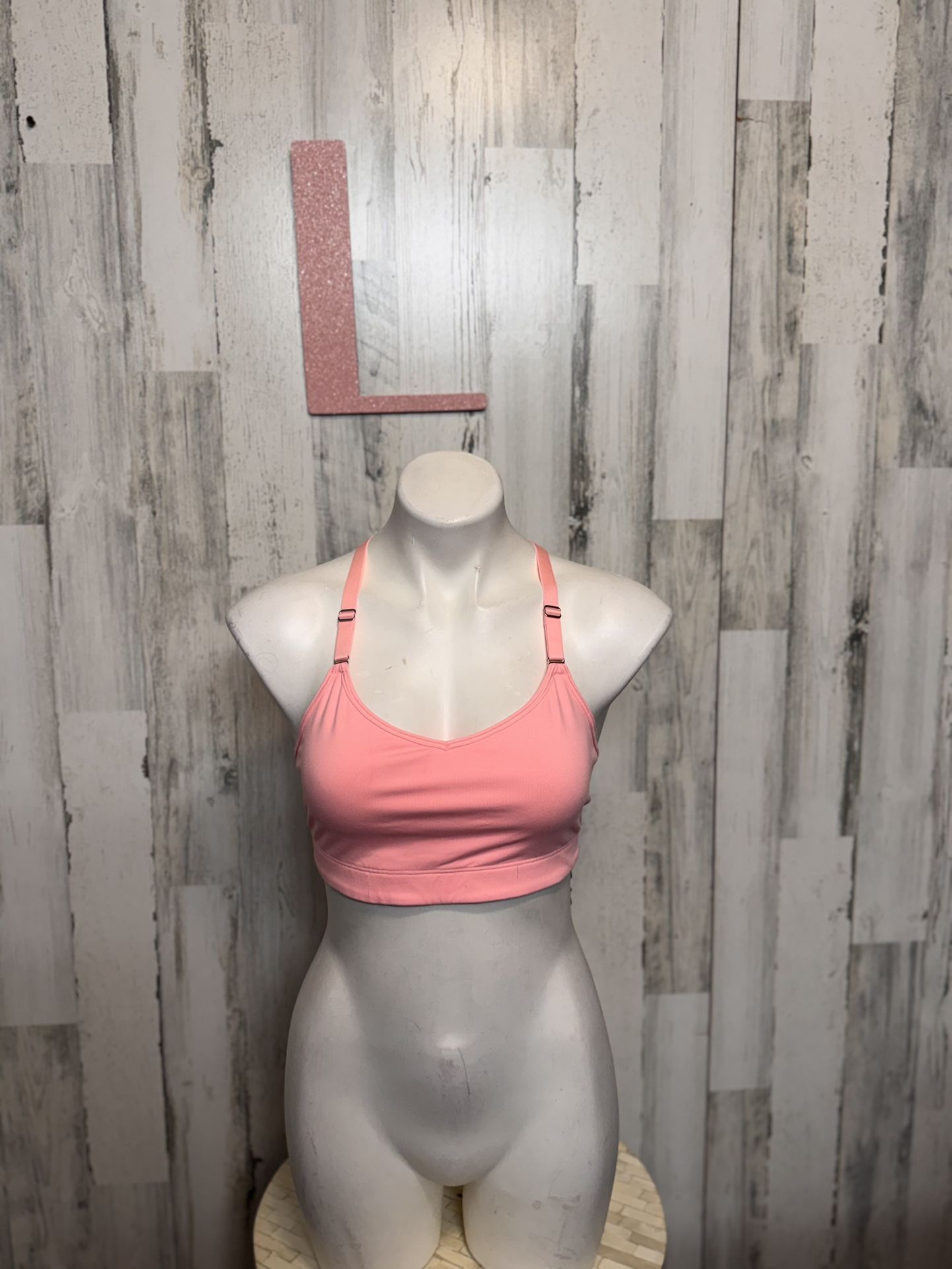 Victoria’s Secret VSX Sport Bra Pink L | Racerback Stretch Athletic Top NWT