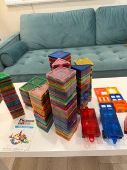 PicassoTiles Magnetic Tiles Large Lot – STEM Building Set