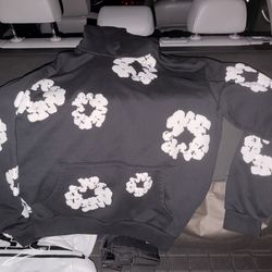 Black Denim Tear Hoodie Size L Authentic