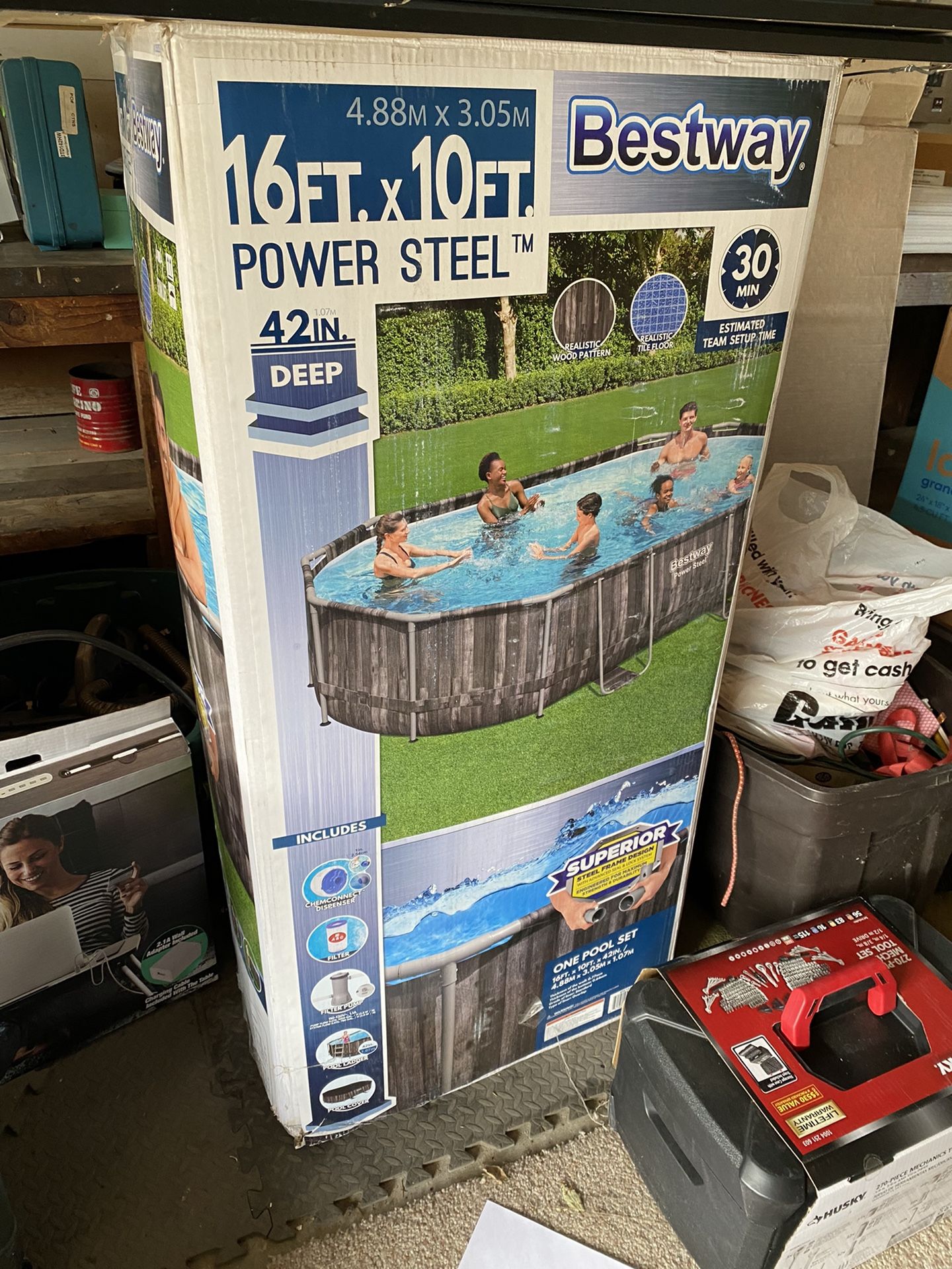 Above Ground Pool 16 X 12 All There $400 Obo