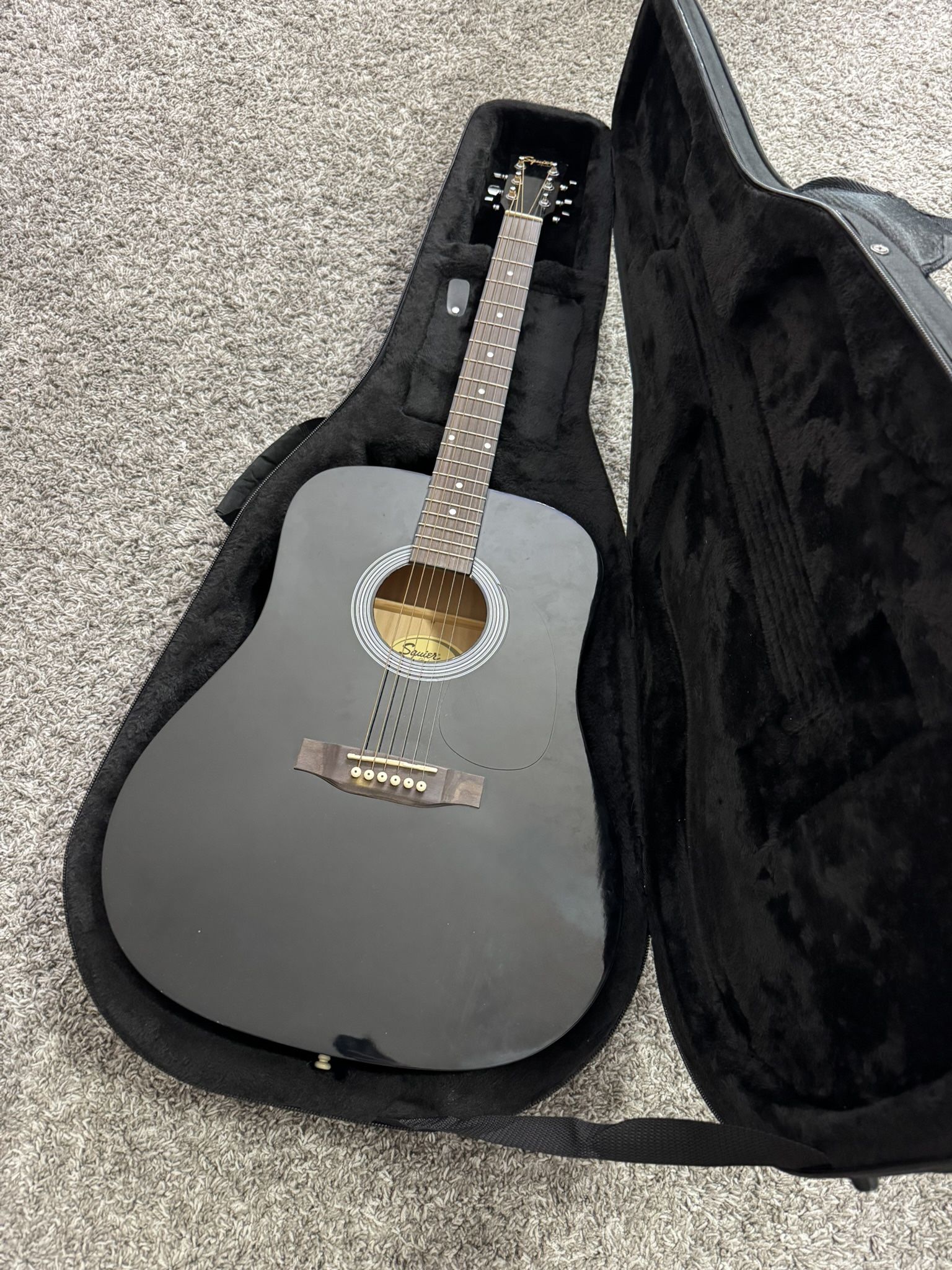 Black Squier Acoustic Guitar