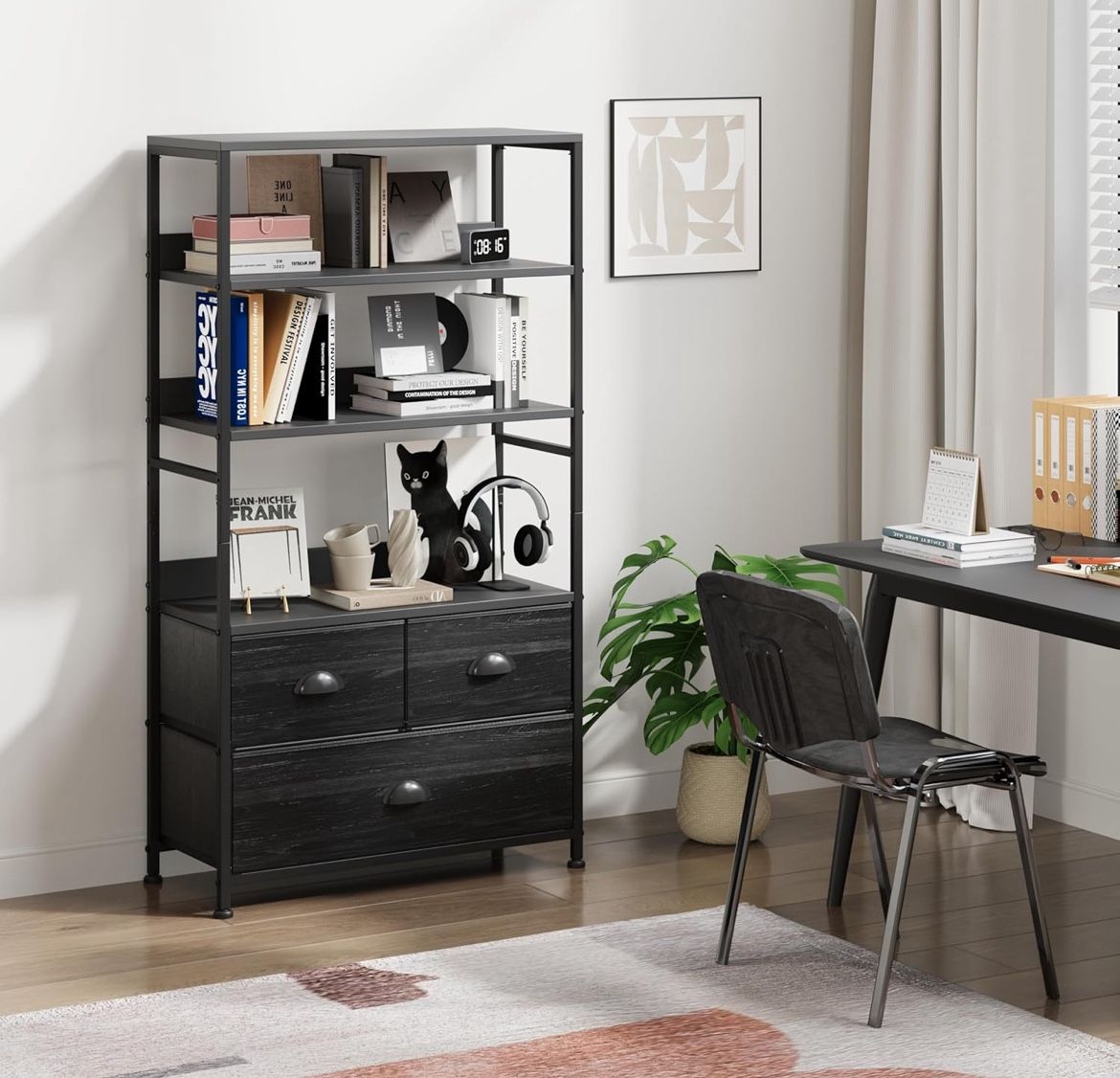Modern Industrial Small Bookcase / Shelf Unit