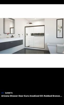 Arizona Shower Door Euro 62-66 Oil Rubbed Bronze Sliding Shower Door Lowe’s #664099