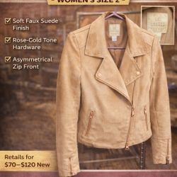 LC Lauren Conrad Runway Faux Suede Moto Jacket – Women’s Size 2 
