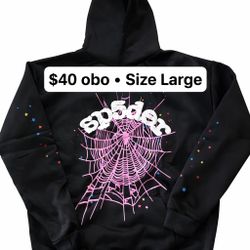 Black Spider Web Hoodie – Size Large – $40 OBO