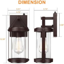LONEDRUID 2 Pack Dusk to Dawn Sensor Outdoor Wall Sconce Lighting Waterproof Exterior Porch Lantern Rustic Outside Garage Light Fixtures Wall Mount fo