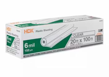 20 ft. x 100 ft. Clear 6 mil Plastic Sheeting