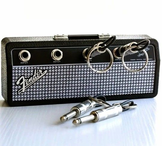 Fender Mini Twin Amp Head Jack Rack Key/Holder/Stash Box Keychain Wall Mount Set 