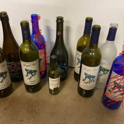 Colored Wine Bottles (empty)