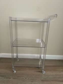 Acrylic trolley with 3 shelves