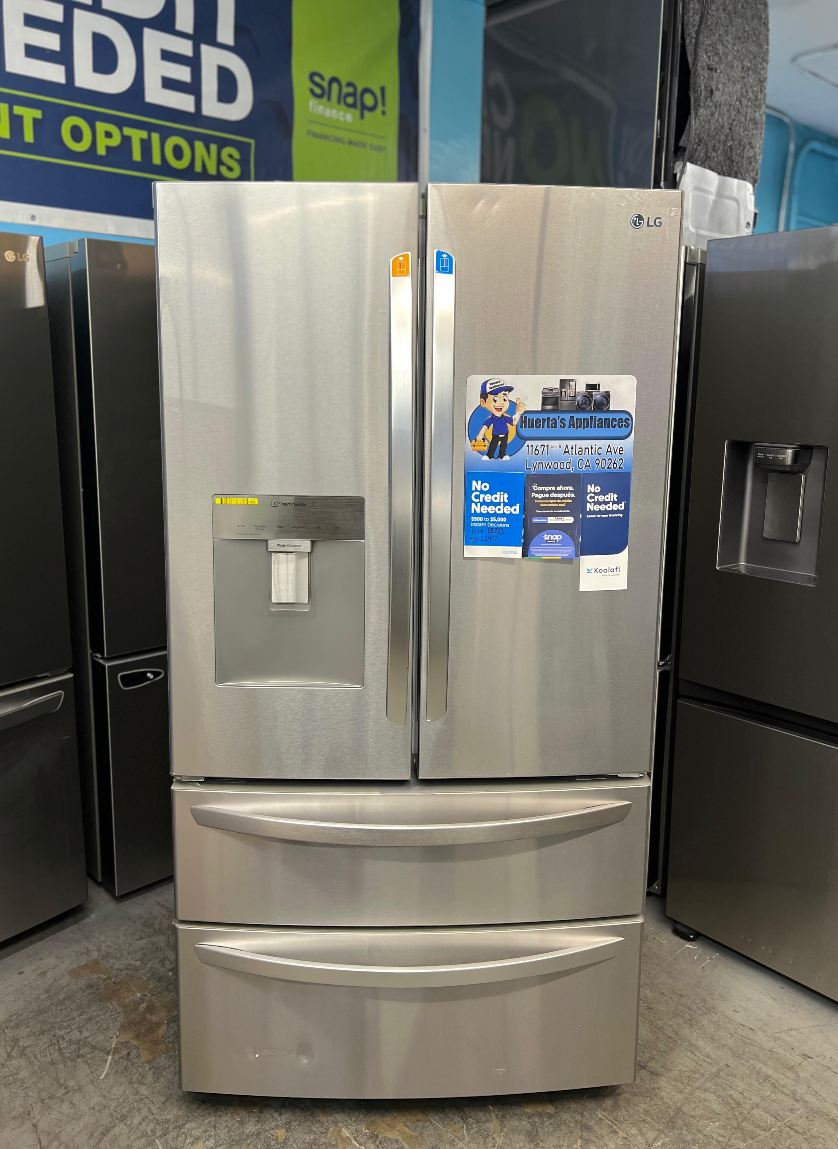 🎉LABOR DAY SALE 🎉 LG Smart Pull Handle 29 cu ft Smart French Door Refrigerator with Ice Maker and Water dispenser