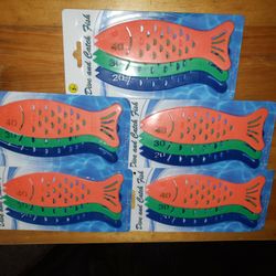 5 PACKS OF DIVE FISH.  EACH WORTH DIFFERENT POINT.  WHO WILL GET THE MOST POINTS.?