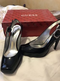 Guess Black Patten Leather Heels