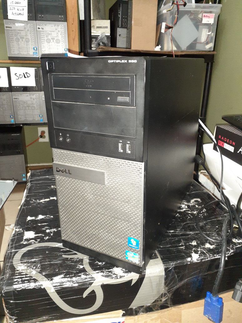 Dell Optiplex Upgraded Gaming Computer, Core i5-2400 CPU, 8 gig memory, R9-270 Video Card. Windows 10 pro