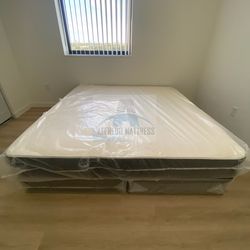 King mattress regular and box spring set (2pc - brand new)