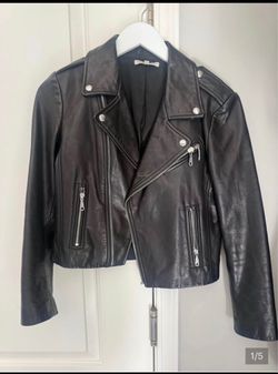 Rebecca Minkoff Black Leather Moto Biker Jacket