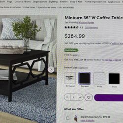 Coffee Table 36” Square Color: Espresso 