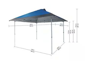 EVERBILT 12' x 12' Mega Shade Pop-Up Canopy w/ Grey Trim, Unused