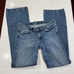 Y2K Low Rise 7 For All Mankind Womens 32x34 Bootcut Jeans Stretch Denim Dojo
