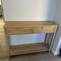 Modern Entryway Table Rattan Stand