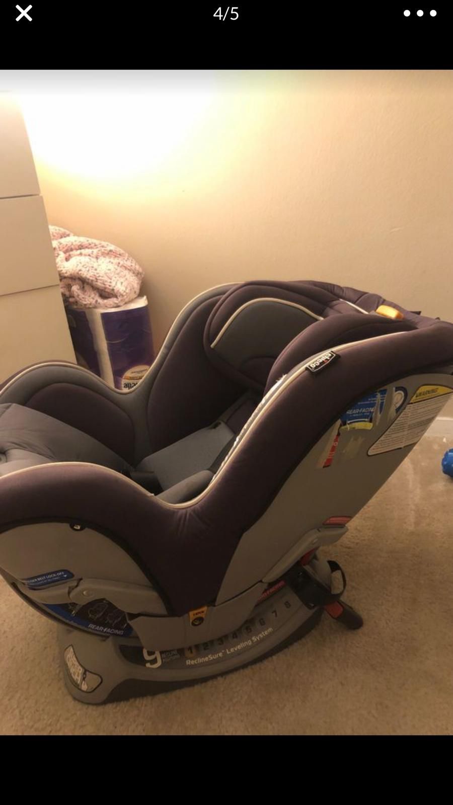 Baby car seat.dark purple and gray colors