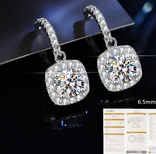 CERTIFIED 1CT Moissanite earrings