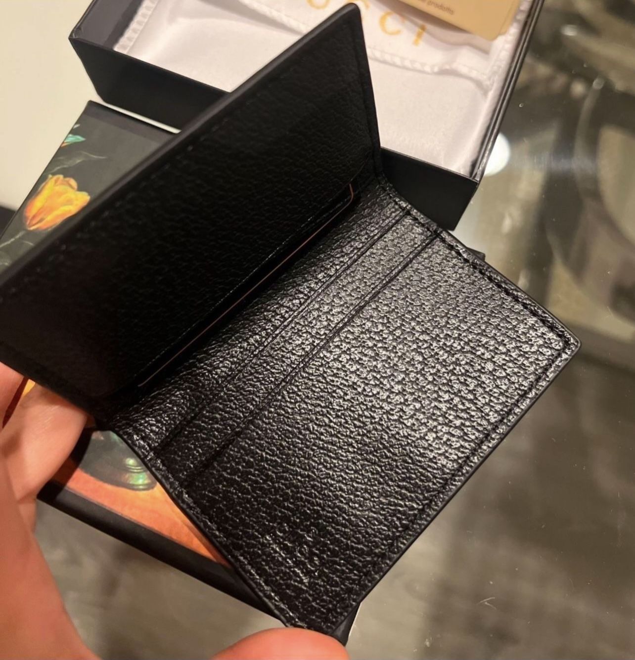 Men's cow leather cardholder wallet