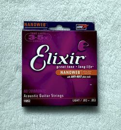 NEW Elixir Nanoweb Acoustic Guitar Strings
