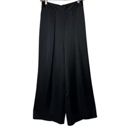 Victoria’s Secret Women’s Black Satin Wide Leg Pants