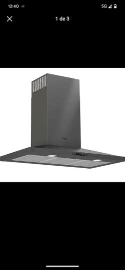  Convertible Wall Mount Range Hood with Light in Black Stainless Steel