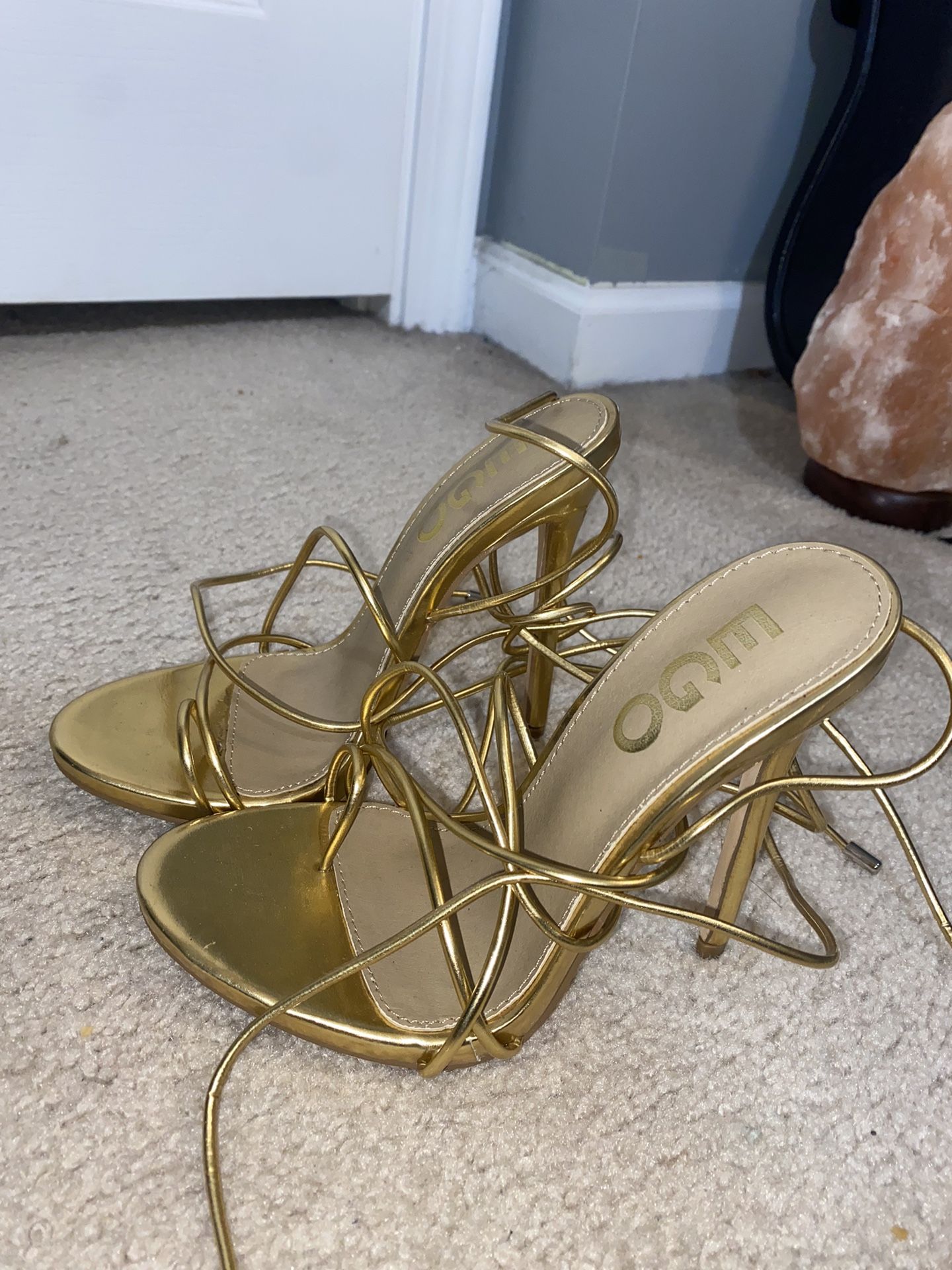 Gold Strap Up Heels 