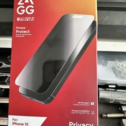 Brand New Zagg Iphone 15 Pro Max Privacy Protective Screen 
