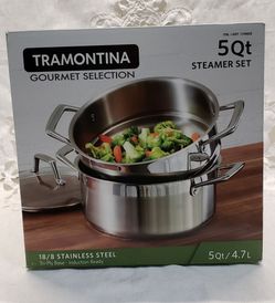 Tramontina 5-quart Stainless Steel Steamer Set- Compatible with