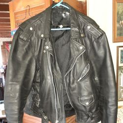 Old School Motorcycle Leather Jacket 