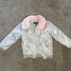 Little girls silver jacket / coat size 5 