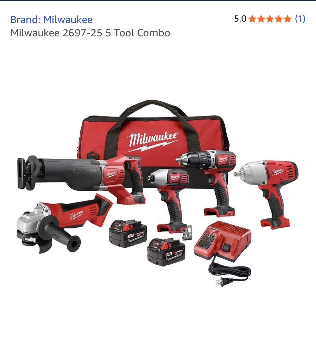 Milwaukee 2697-25 5 Tool Combo Kit NIB 30% Off Retail $999