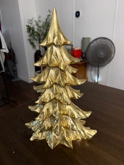 Gold Christmas Tree Figurine