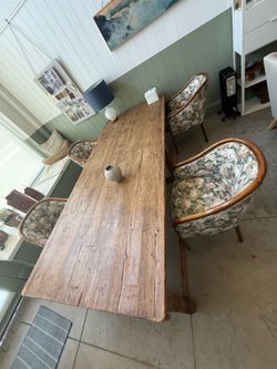 Antique  Vintage Farmhouse Dining Table – Solid Wood French Country Table