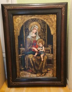 Original Oil Painting by Diana Mendoza with COA - Madonna and Child