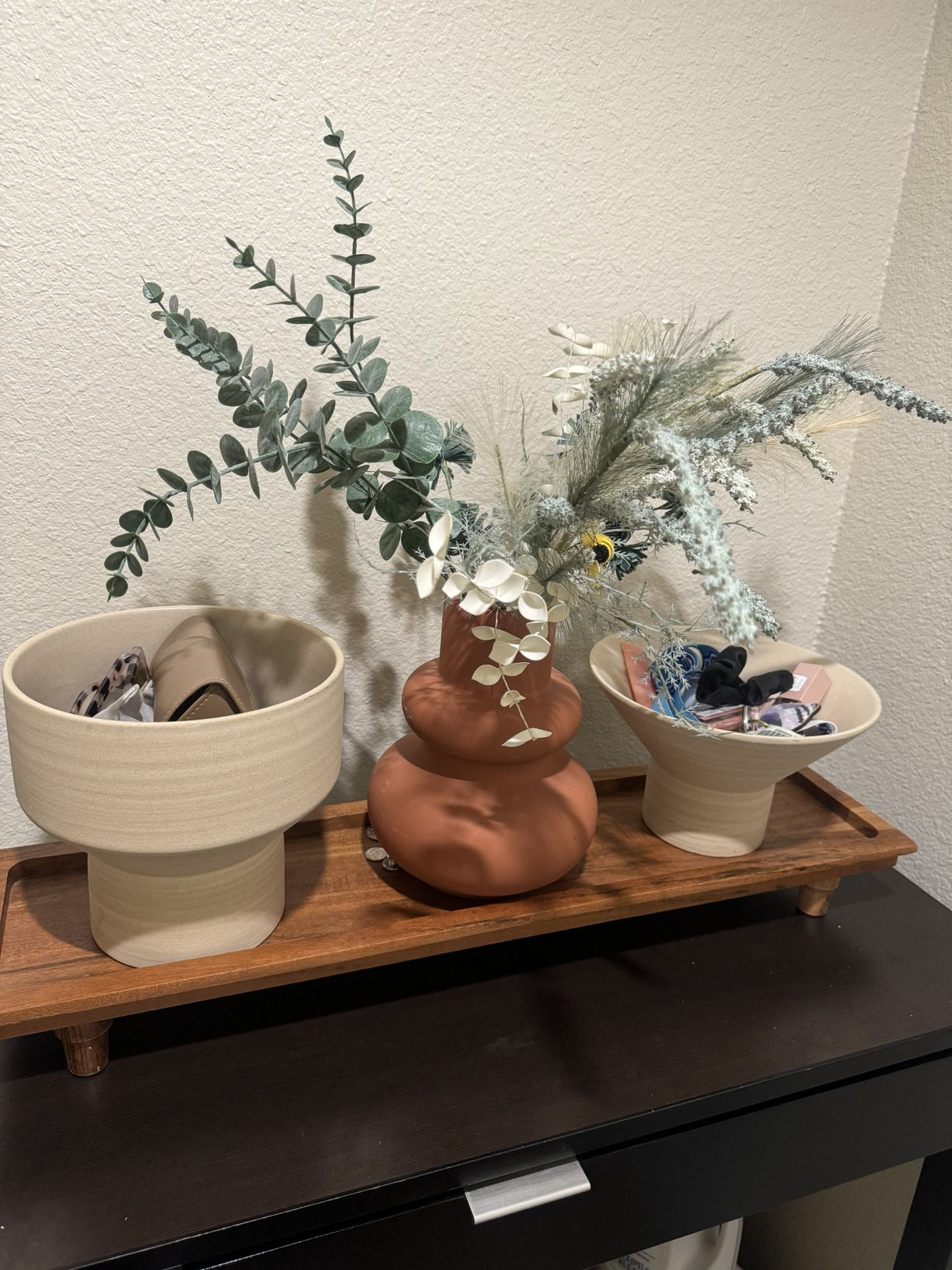 Ceramic Vases/Pot Display + wooden display table!!