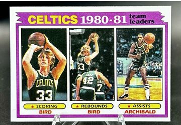 1981-82 Topps # 45 Boston Celtics Team Leader. Larry Bird & Nate Archibald (NM)