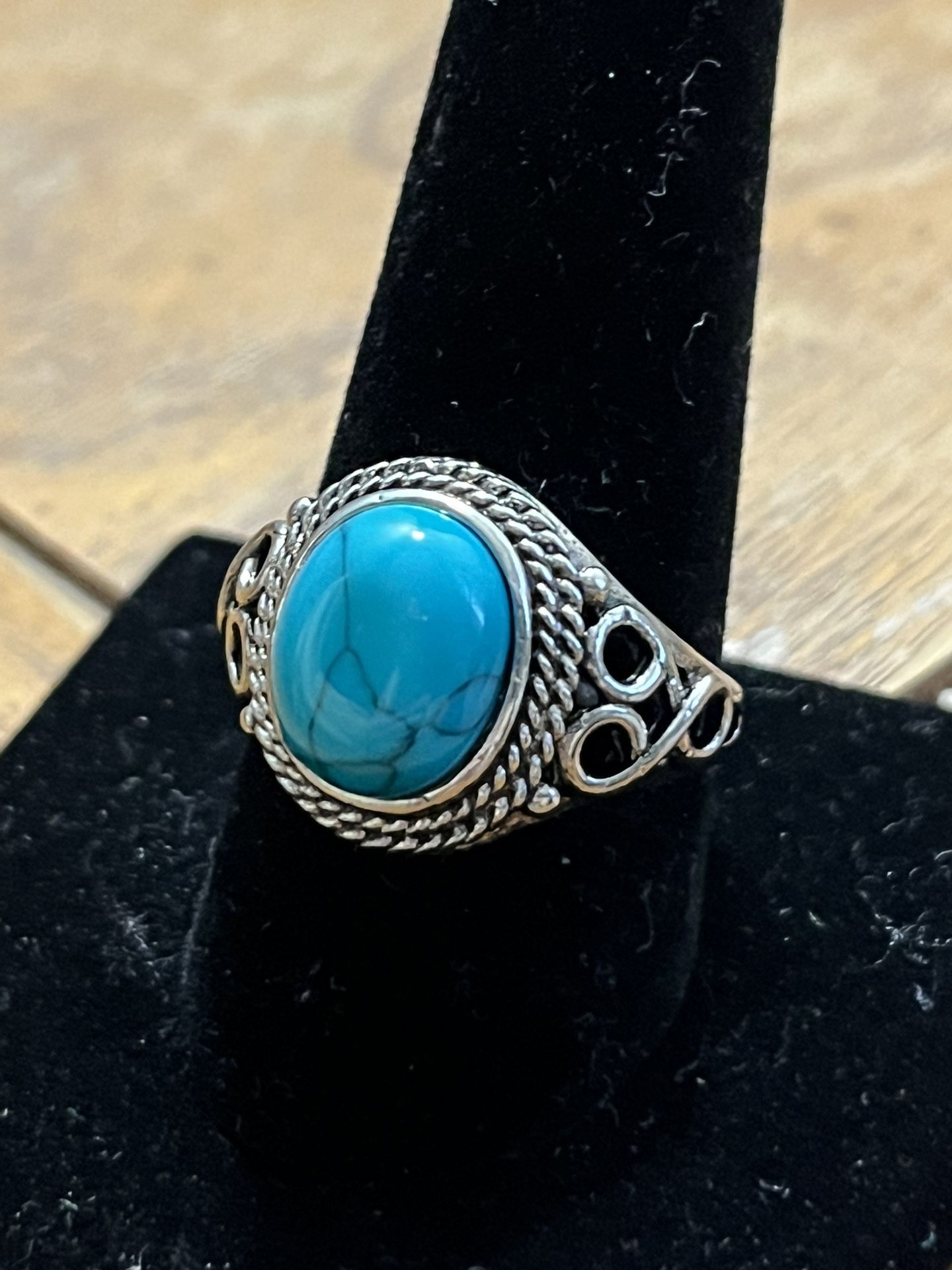 Turquoise Stone And Silver Ring