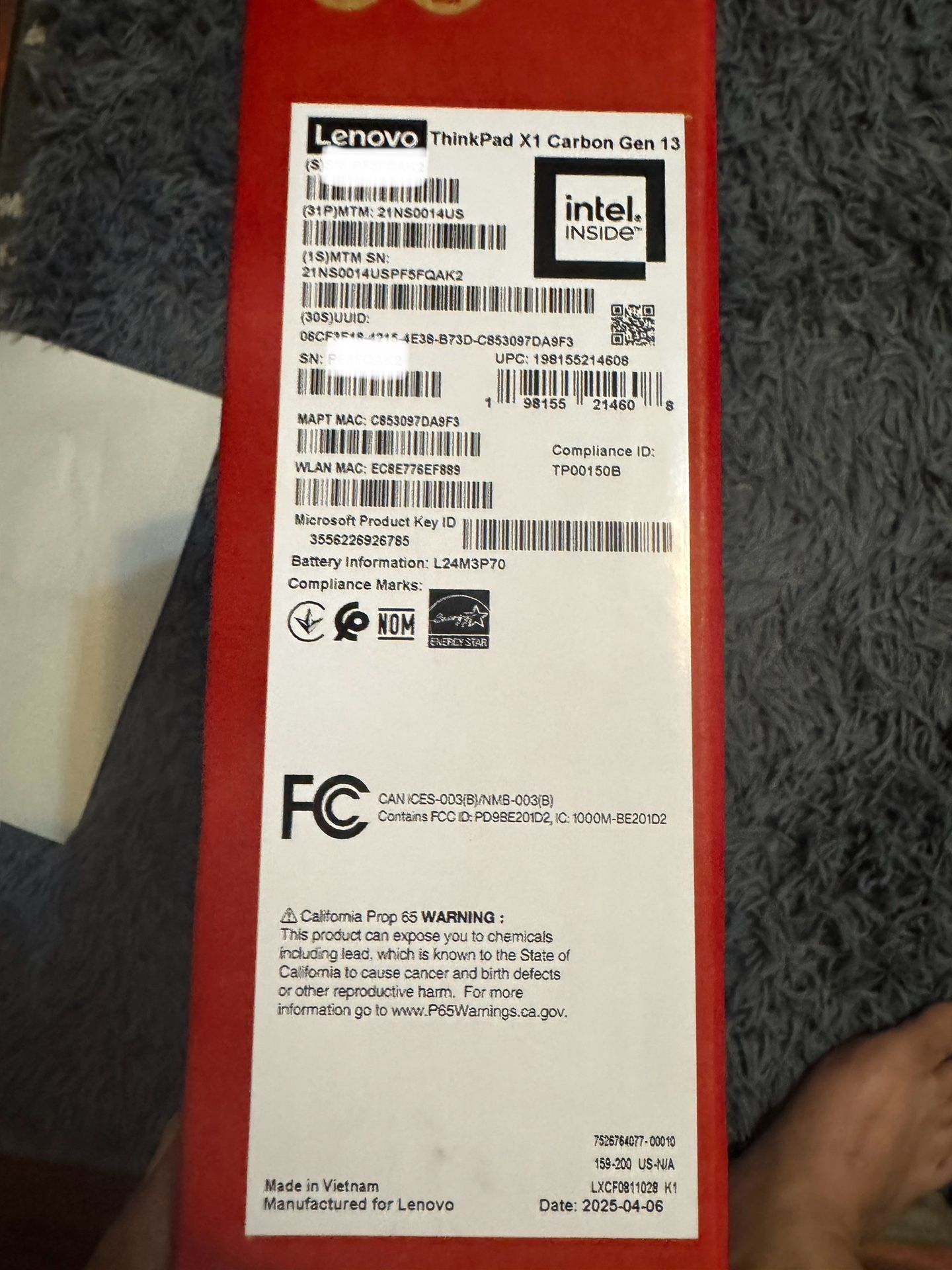 ThinkPad X1 Carbon Gen 13 Aura Edition 7 processor 32gb 3 year Lenovo warranty Price is firm - Cash only Location at : 11432 or 11365 Will meet up