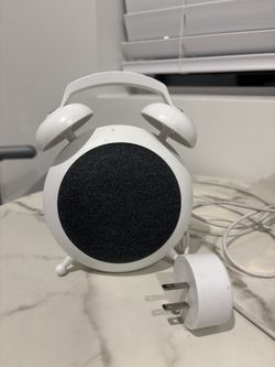 Google Home Mini with Retro Clock Stand and Charger